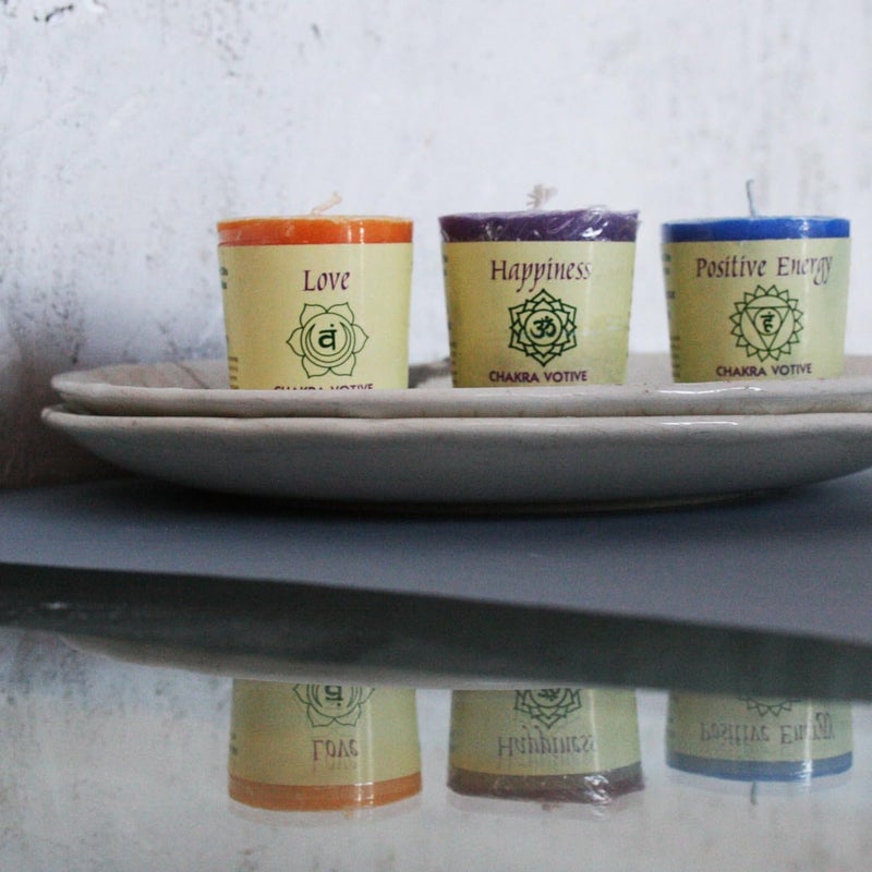 Aloha Bay Premium Scented Hand Made Chakra Energy Candle | Votive 12-pack | Happiness, Sahasrara| Yoga, Prayer & Meditation Candle | Long Burn |Essential Oils Patchouli, Labdanum, Frankincense | Aloha Bay - Image 4